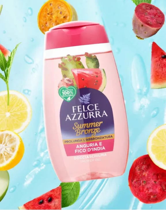 Felce Azzurra Summer Bronze Prolunga l’Abbronzatura Anguria e Fico d’India Shower Gel – Refreshing Body Wash to Extend Your Tan